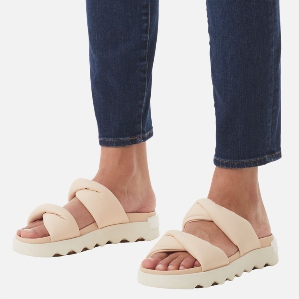 SOREL Viibe Platform Slip On Cushion Comfort Casual Neutral Twist Slide Sandal